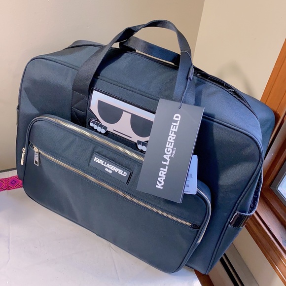 Karl Lagerfeld Bags Karl Lagerfeld Lets Go Travel Duffle Bag Black